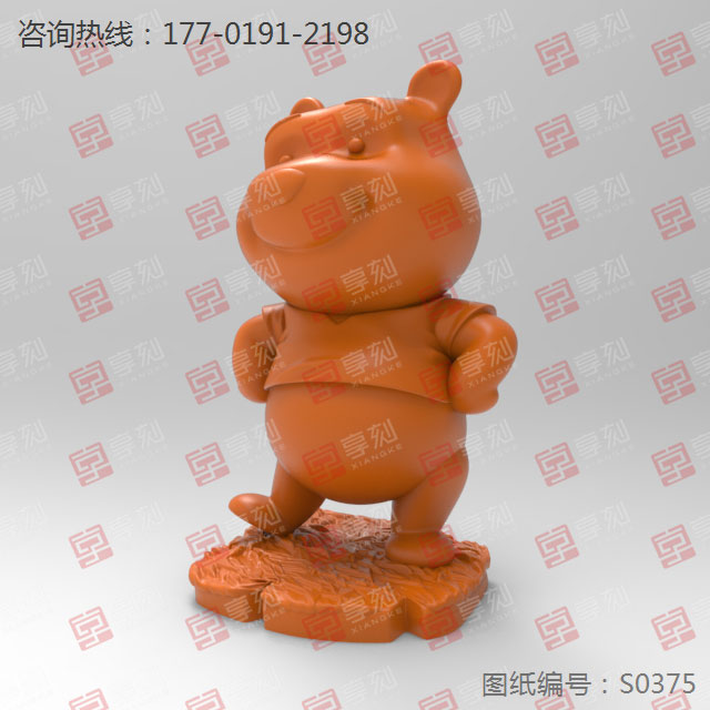 小熊维尼卡通摆件3D打印雕刻模型图
