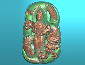 乘龙观音翡翠玉石雕刻电脑精雕图_享刻数控雕刻