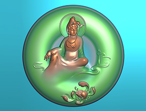 莲花观音翡翠玉石雕刻电脑精雕图_享刻数控雕刻