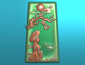 梅花仕女玉石精雕电脑雕刻图纸_享刻数控雕刻机