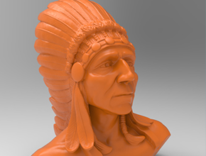 印第安人像摆件玉石精雕电脑雕刻图纸_享刻数控