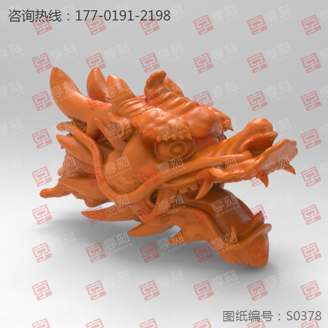 龙头摆件玉石精雕电脑雕刻图纸