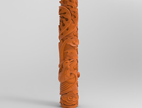 凤凰圆柱玉石玉雕电脑雕刻机图纸_享刻数控雕刻