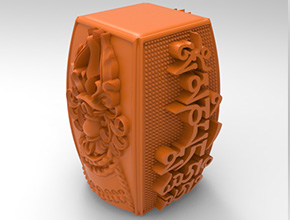 桶珠六字真言玉石玉雕电脑雕刻机图纸_享刻数控