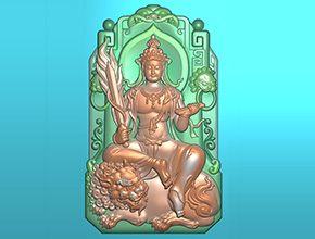 度母观音菩萨玉石雕刻图纸电脑模型图_享刻数控