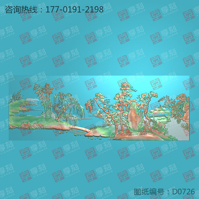 山水玉石雕刻图纸_精雕图