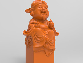 福禄寿_福星立体印章玉石雕刻精雕图_享刻数控雕