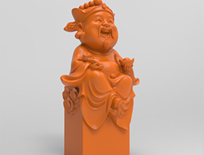 福禄寿_禄星立体印章玉石雕刻精雕图_享刻数控雕