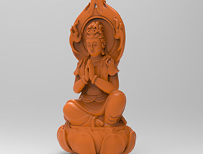 莲花观音摆件立体玉石雕刻模型图纸_享刻数控雕