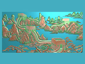 国庆万里长城浮雕精雕图电脑雕刻图_享刻数控雕