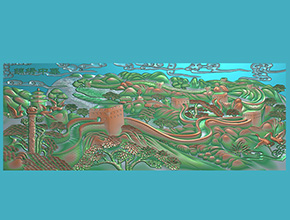 国庆锦绣中华浮雕电脑精雕模型图_享刻数控雕刻