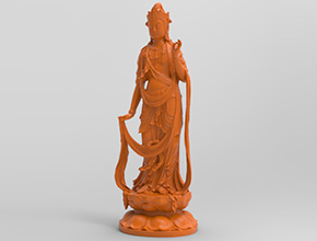 立体观音菩萨神像摆件电脑玉石水晶精雕图_享刻