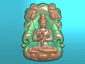 荷花观音玉石玉雕电脑雕刻精雕图_享刻数控雕刻