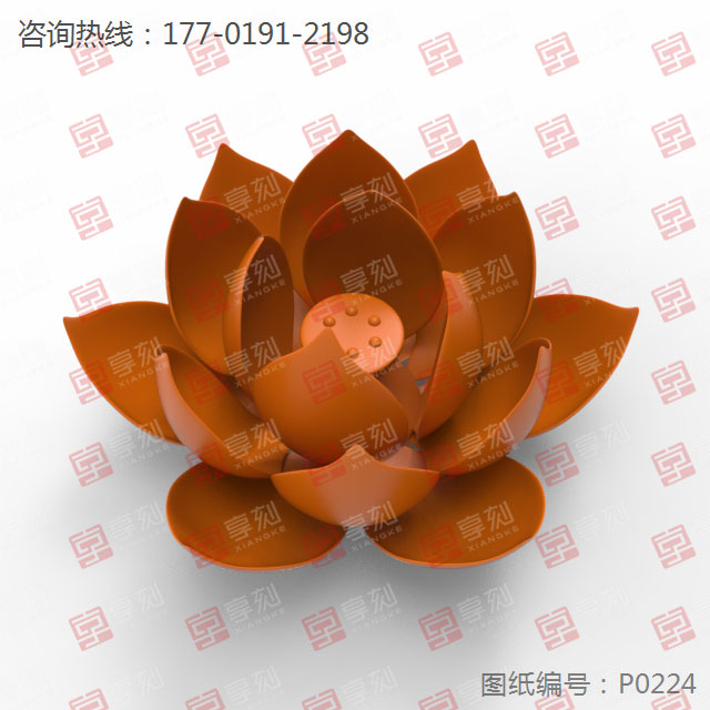 莲花摆件工艺品模型图电脑雕刻机图