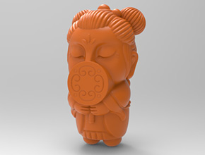 萌美女小摆件模型图电脑雕刻机图_享刻数控雕刻