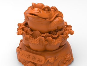 金蟾摆件玉石木雕电脑雕刻模型图_享刻数控雕刻