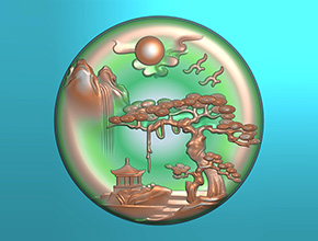 山水玉石翡翠玉雕电脑模型精雕图_享刻数控雕刻