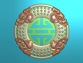 仿古纹玉佩吊坠玉石电脑精雕模型图_享刻数控雕