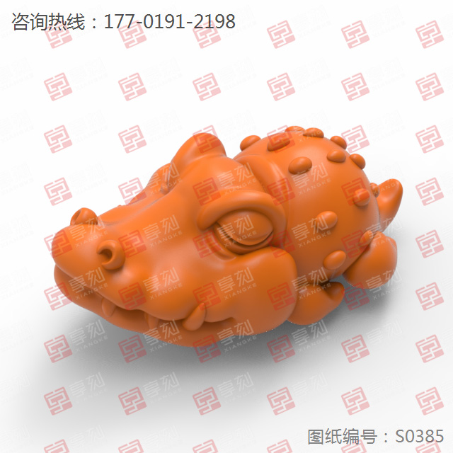 Q版鳄鱼茶宠STL模型图玉石玉雕电脑精雕图