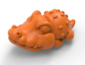 Q版鳄鱼茶宠STL模型图玉石玉雕电脑精雕图_享刻数