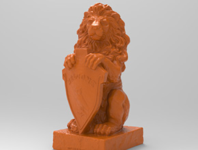 立体盾牌狮子摆件STL模型图玉雕电脑精雕图_享刻