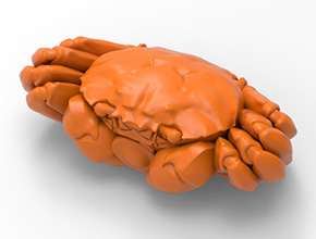 元宝螃蟹茶宠摆件玉石精雕电脑雕刻模型图_享刻