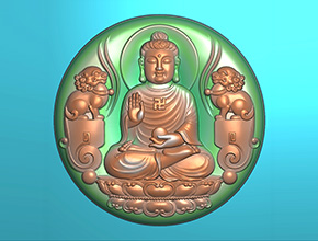 佛祖平安扣吊坠玉石电脑精雕图纸_享刻数控雕刻