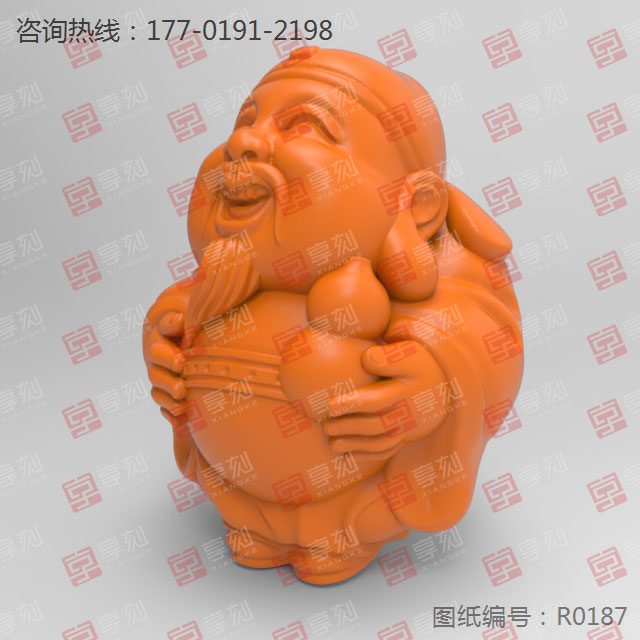 橄榄核财神爷电脑精雕图纸_玉石加工全套设备厂家