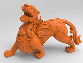 貔貅摆件石雕电脑模型图_玉石加工全套设备厂家