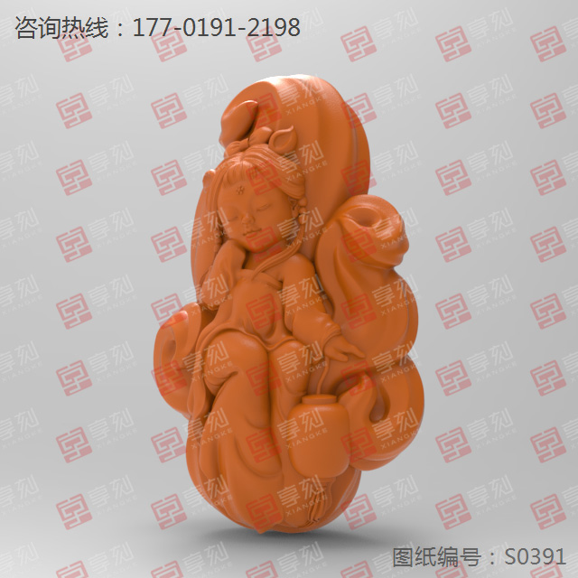 九尾仙狐立体玉雕图纸_玉石加工全套设备厂家