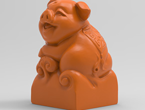 福猪印章摆件玉雕图纸_玉石加工全套设备厂家