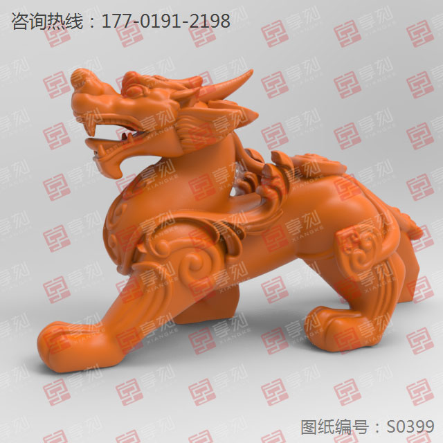 立体3D雌雄貔貅摆件玉雕模型_玉石加工全套设备厂家