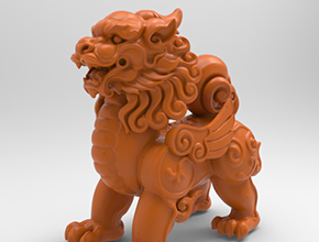 古代神兽麒麟立体模型图纸_玉石加工全套设备厂