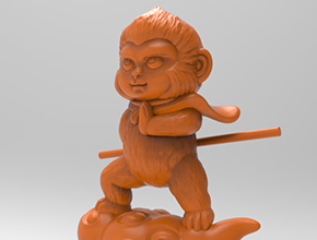 孙悟空摆件立体3d模型图_玉石加工全套设备厂家