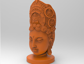 观音头摆件3d立体模型图_玉石加工全套设备厂家