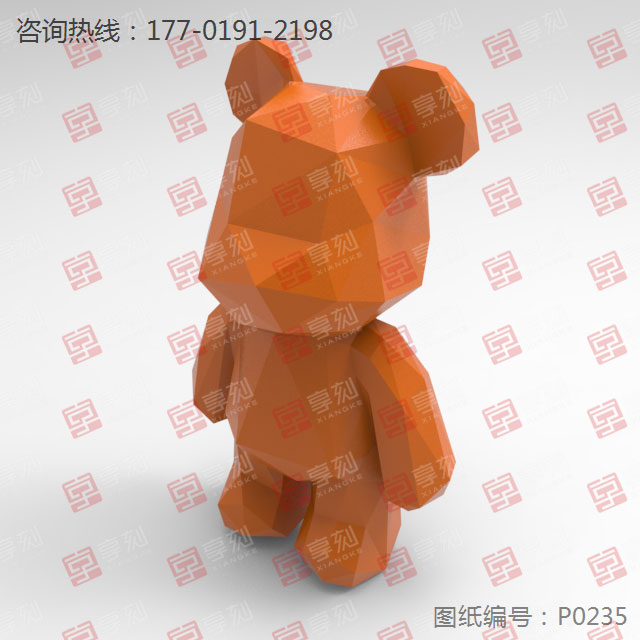 暴力熊立体摆件电脑雕刻模型图_玉石加工全套设备厂家