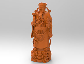 福星福禄寿人物立体摆件电脑玉雕模型图纸_玉石