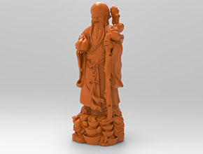 星福禄寿立体人物玉雕模型图纸_玉石雕刻机