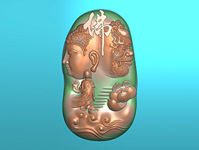 一念之间佛牌玉雕电脑雕刻图纸_玉石雕刻机