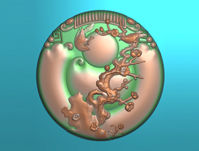 喜上眉俏玉雕电脑雕刻图纸_玉石雕刻机