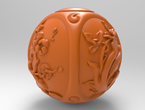 四君子梅兰竹菊圆珠电脑雕刻图纸_玉石雕刻机