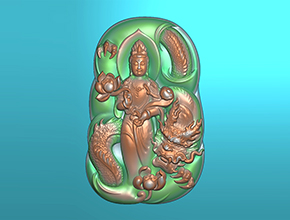 观音龙翡翠玉石雕刻玉雕图纸_玉石雕刻机