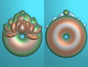莲花平安扣玉雕电脑模型图纸_玉石雕刻工具厂家