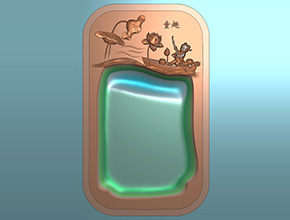 砚台荷花童子电脑精雕图_玉石雕刻工具厂家