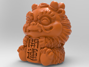 Q版开运龙小摆件电脑精雕图_玉石雕刻工具厂家