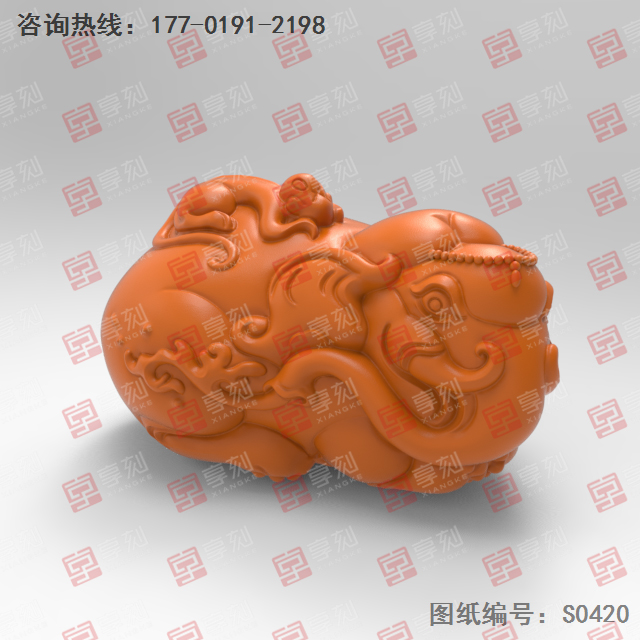 封侯拜相手把件电脑精雕图_玉石雕刻工具厂家