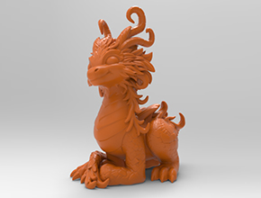 可爱龙立体摆件电脑精雕图纸_玉石雕刻工具厂家