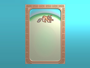 方砚台仿古狮子玉石电脑精雕图纸_玉石雕刻工具