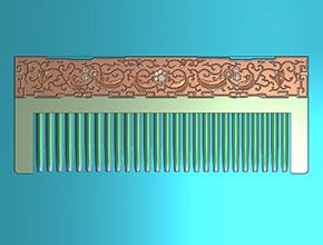 仿古花纹梳子玉石电脑精雕图纸_玉石雕刻工具厂