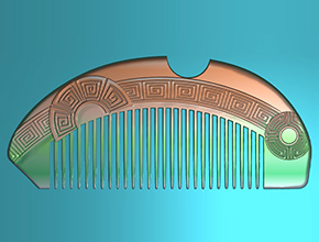 方卷云纹梳子玉雕雕刻图纸_玉石雕刻工具厂家